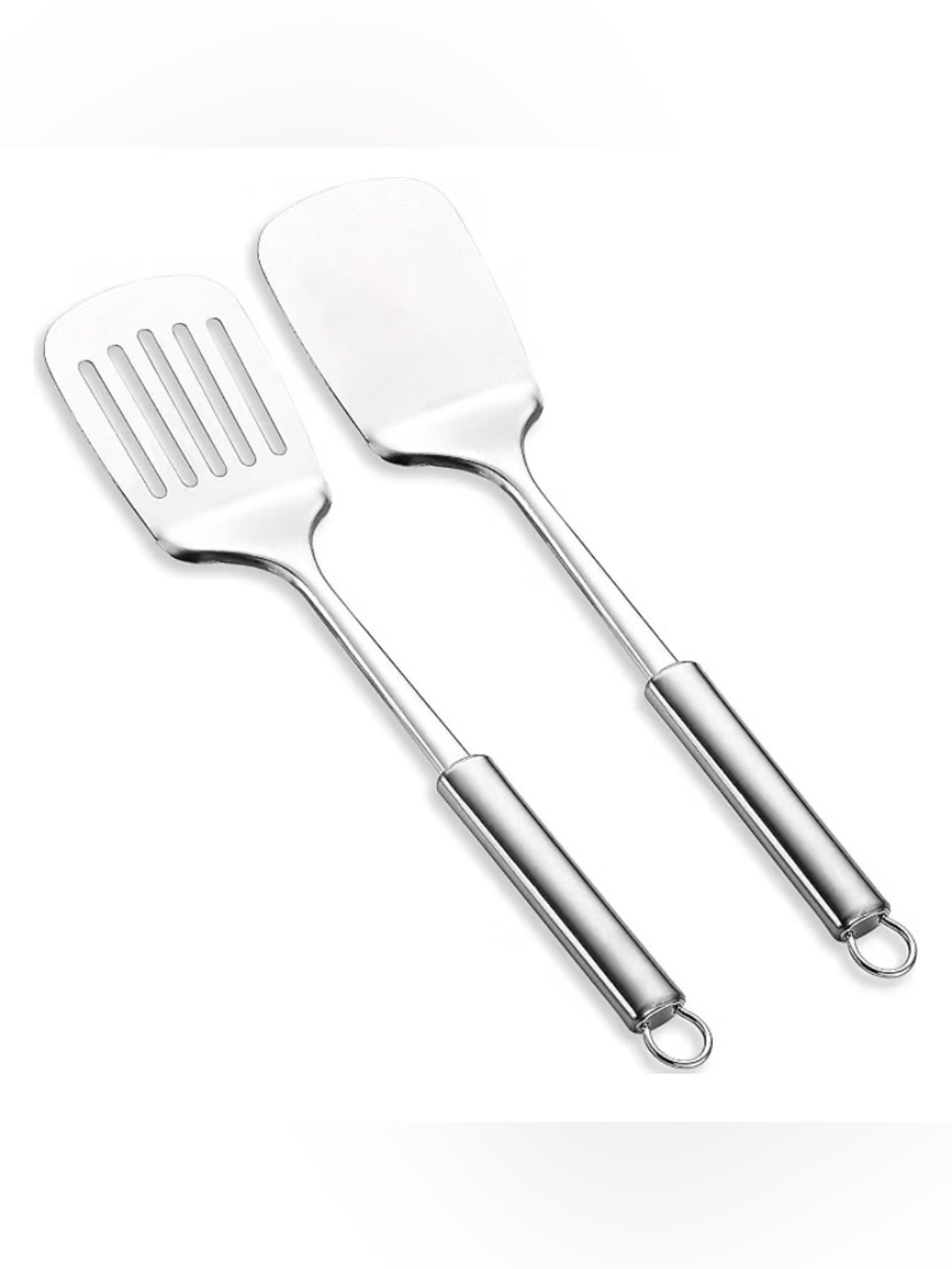 Stainless Steel Slotted and Solid Spatula Set
